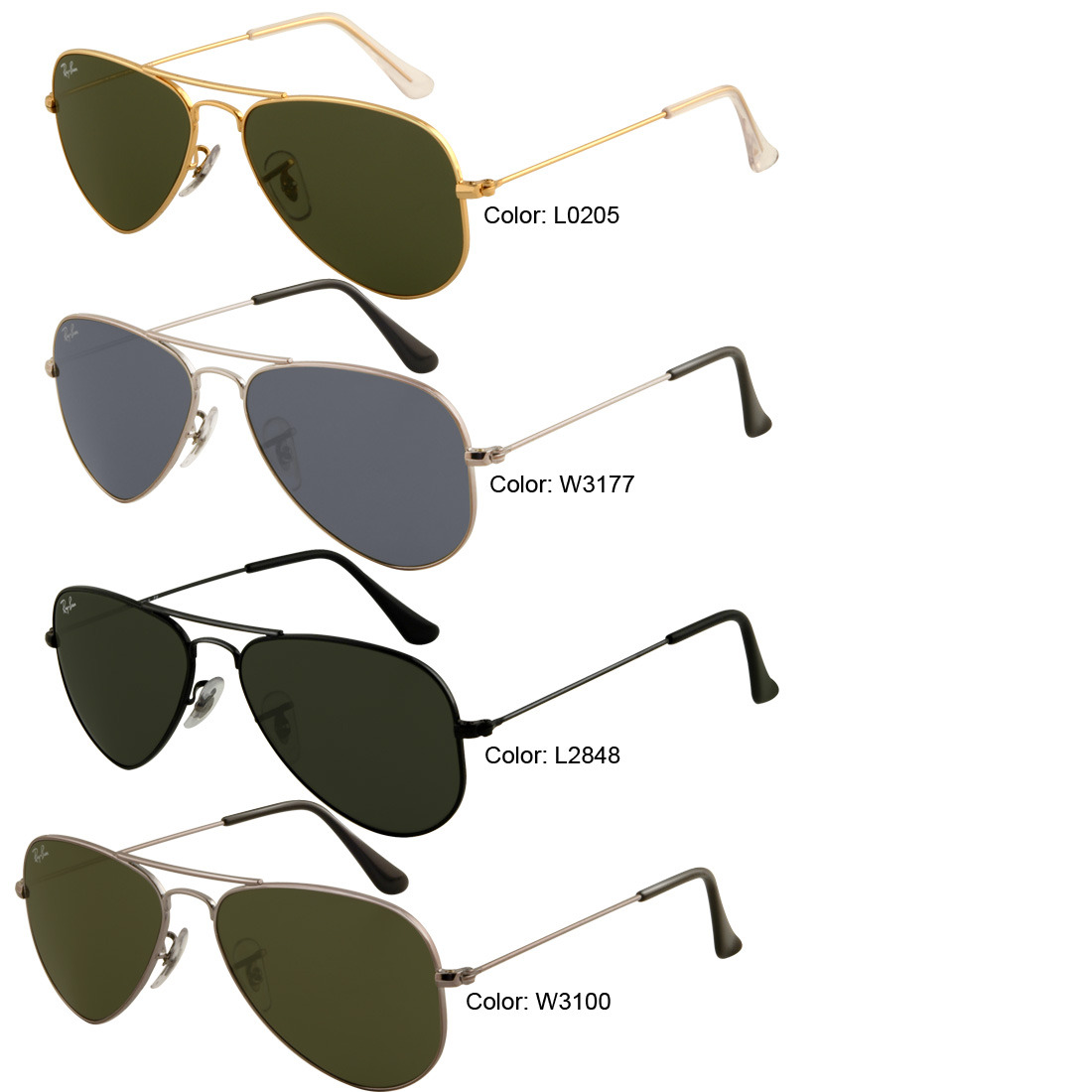 what is the standard size of ray ban aviators